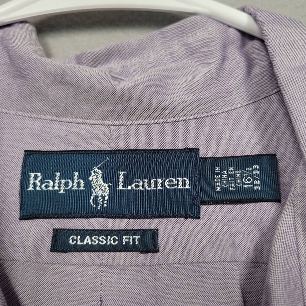 Ralph Lauren Men Classic Fit Oxford Shirt Lavender Purple Button Down 16.5 32/33 - Picture 4 of 11